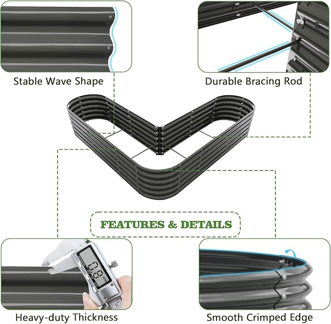 A ANLEOLIFE 12-Pack Galvanized Raised Garden Beds Outdoor, Whole Backyard Farm - Image 7