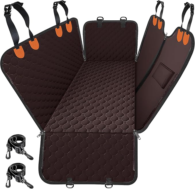 Mancro Dog Car Seat Cover for Back Seat, 2025 Upgraded 600D Heavy Duty by Mancro