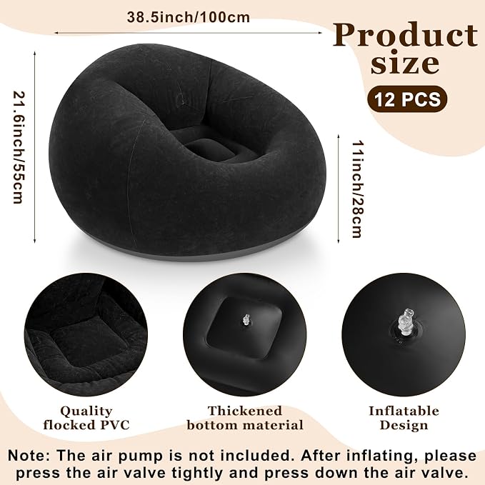Realspring Inflatable Bean Bag Chairs Outdoor Blow up Camping Chairs Inflatable - Image 3