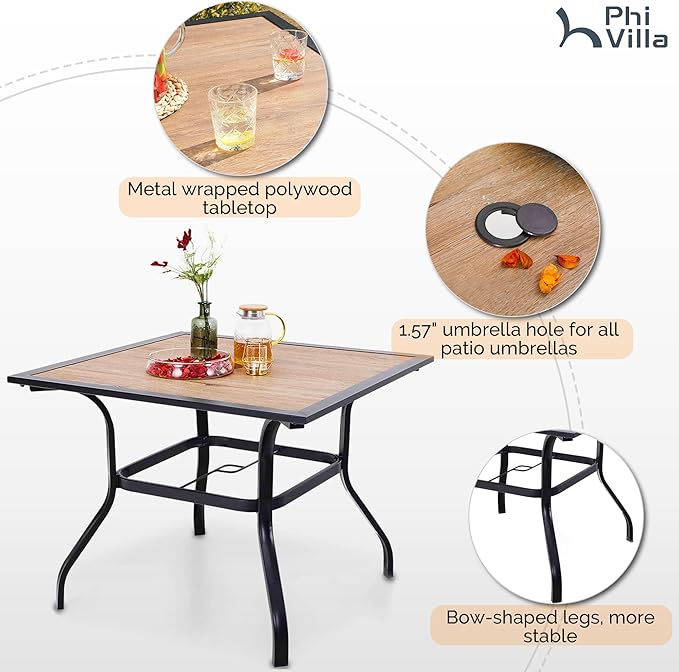 PHI VILLA 5 Piece Outdoor Dining Set - Image 7