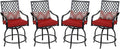 PHI VILLA Outdoor Swivel Bar Stools Set of 4, Counter Height Patio Chairs by PHIVILLAThepioneerofcomfortablehouseholdsupplies