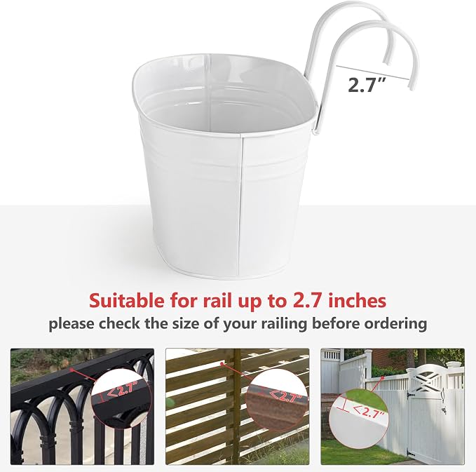 Dahey 3 Pcs 10.5 Inch Metal Iron Hanging Flower Pots - Image 6