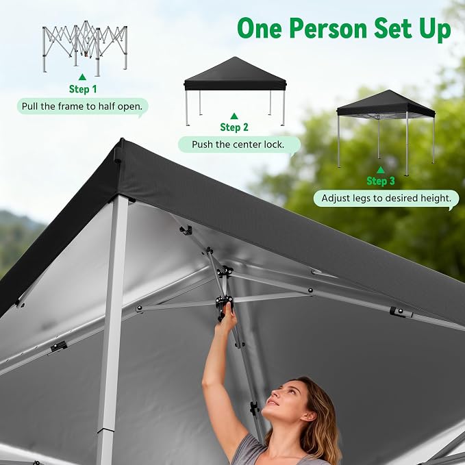10x10 Pop Up Canopy Tent, Instant Setup Portable Canopy - Image 2