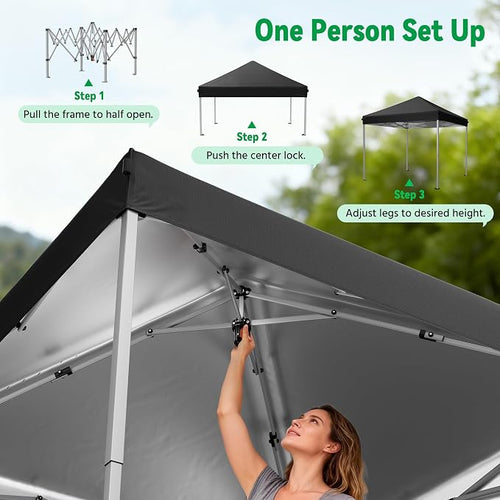 10x10 Pop Up Canopy Tent, Instant Setup Portable Canopy - Image 2