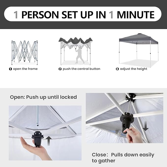 10x10 Pop Up Canopy, Heavy Duty Pop Up Tent - Image 3