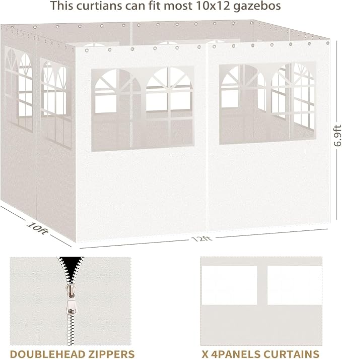 Gazebo Privacy Curtains 10' x 12' - Image 3