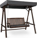 VINGLI Porch Swing with Stand, Wooden Swing & Stand with Canopy, Hanging Swing by VINGLI