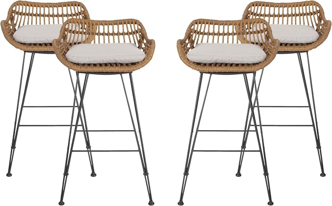Christopher Knight Home Dale Outdoor Wicker Barstools - Image 3