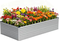 Vengarus 8x4x2FT Galvanized Raised Garden Bed Kit, Large Rectangle Elevated by Vengarus