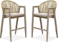 PURPLE LEAF Wicker Bar Stool Set of 2 Bar Height Stools by PURPLELEAF
