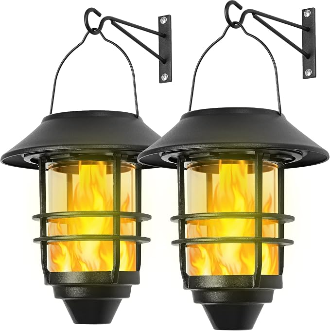 Solar Hanging Lantern Outdoor, Flickering Flames Outdoor Lights, Solar Lights by Derynome