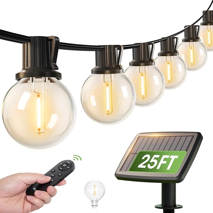 addlon 25FT Solar Powered Outdoor String Lights Waterproof by addlon