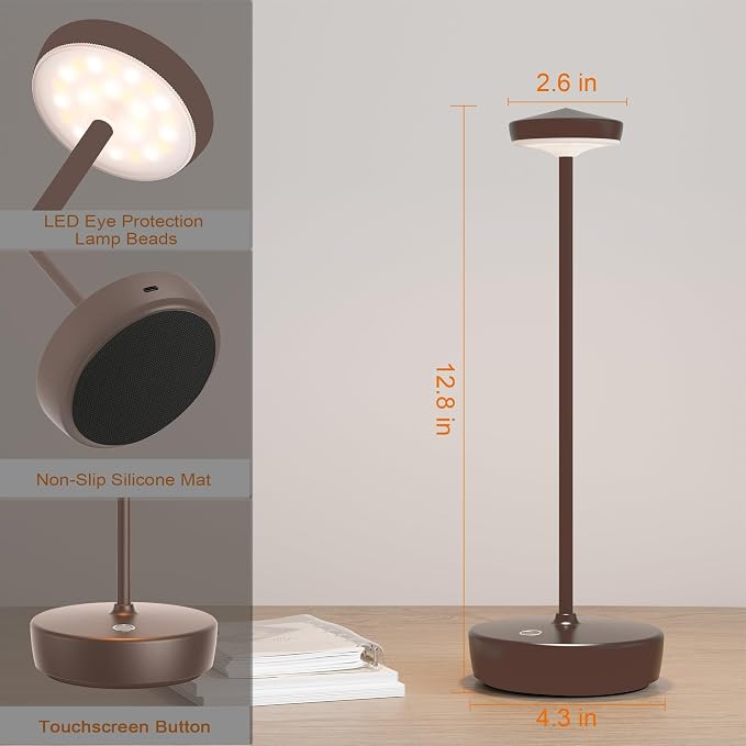 Cordless Table Lamp Set of 2, LED Rechargeable Battery Operated 3 Levels - Image 3