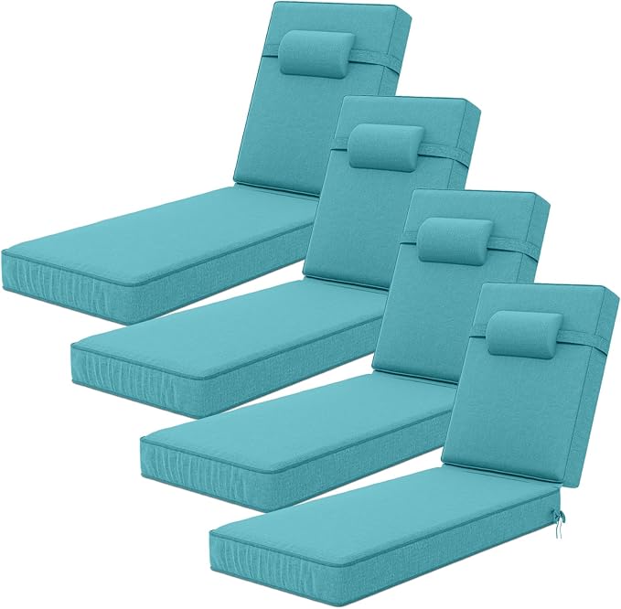 72 x 21 x 4 Inch Olefin Chaise Lounge Cushions, Lounge Chair Cushions by Unknown