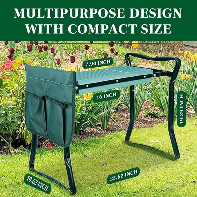 Garden Kneeler and Seat, Foldable Garden Stool Heavy Duty Gardening Bench - Image 2