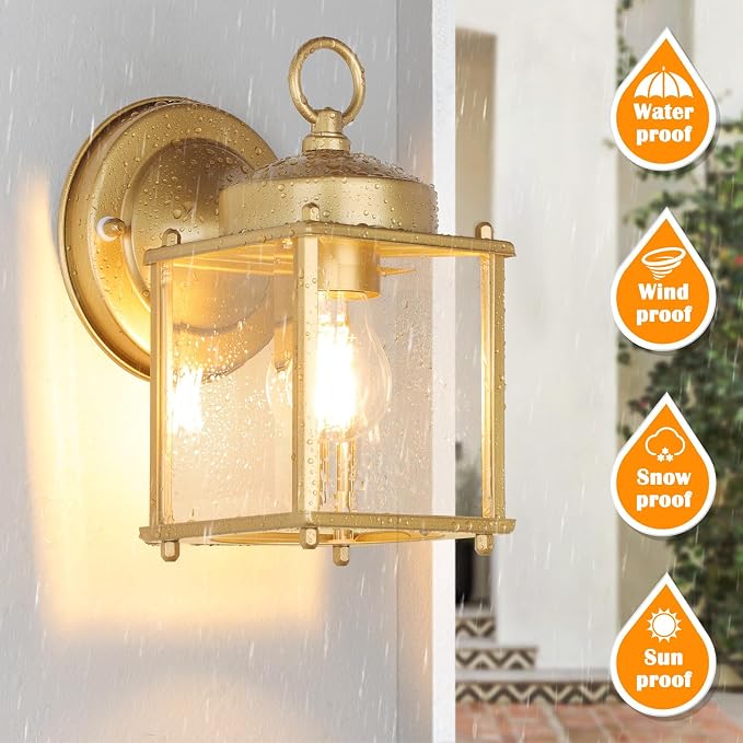 Outdoor Wall Lantern, Exterior Waterproof Wall Sconce Light Fixtures, 2 Pack - Image 3