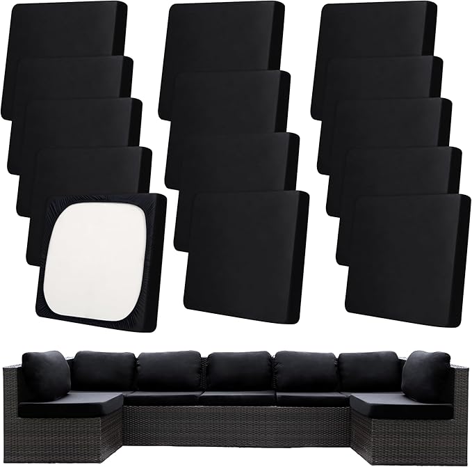 14Pcs Patio Cushion Covers, Outdoor Cushions Covers, Stretch Cushion Covers by Unknown