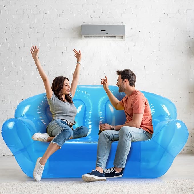 Kigley Inflatable Chair Blow Up Couches Transparent Inflatable Sofa Seat Yard - Image 5
