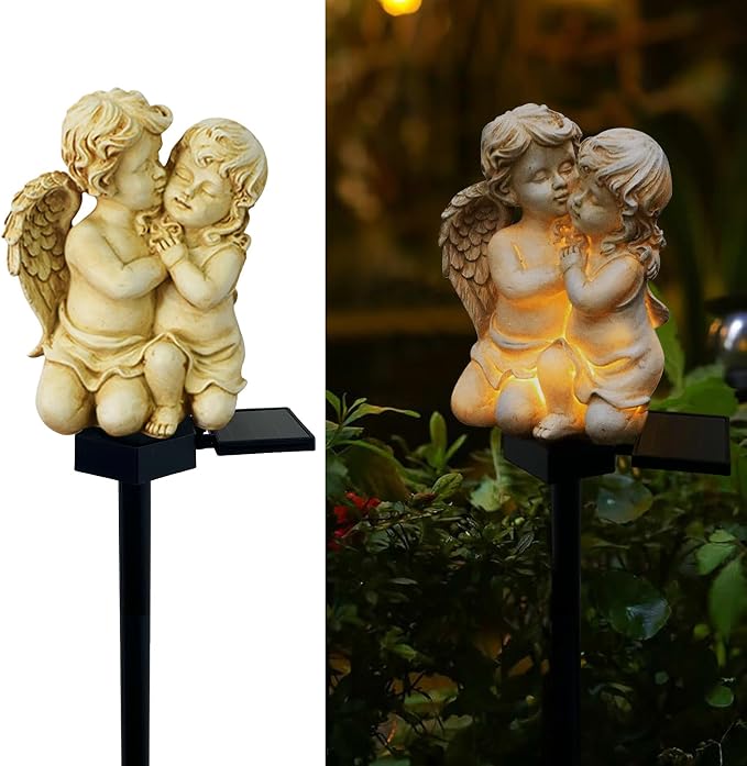 Solar Garden Angel Lights, Waterproof Outdoor Garden Angels Statue Decorations by LAIAMER