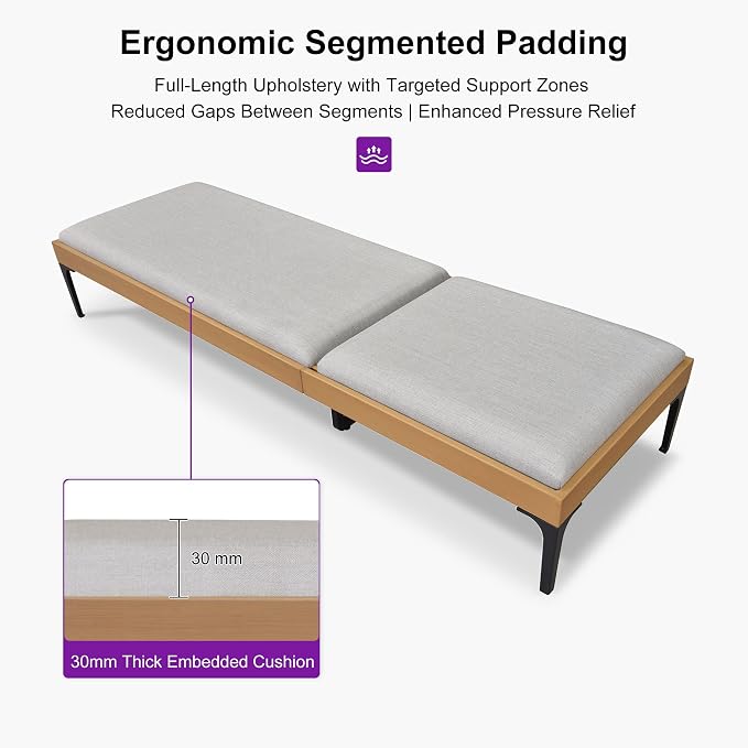 PURPLE LEAF Outdoor Chaise Lounge Set of 4 Aluminum Adjustable Patio Lounger - Image 6