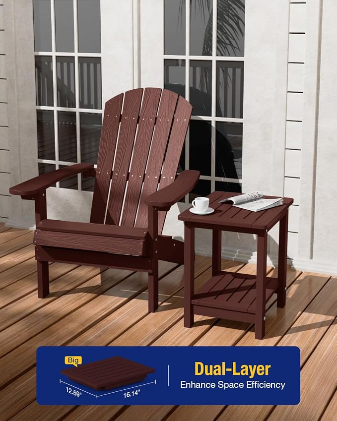 YEFU Outdoor Side Table for Patio: 16" HIPS Weather - Image 4