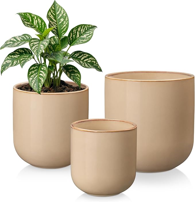 vancasso 6+8+10 inches Ceramic Plant Pots, Planters by vancasso