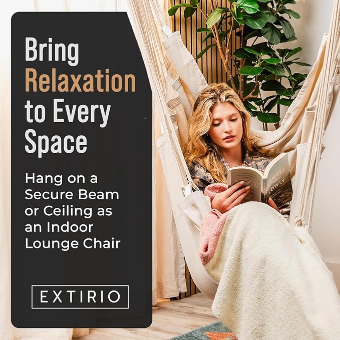 Hanging Hammock Chair Swing – Hanging Chair Outdoor & Indoor - Image 7