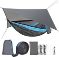 Camping Hammock with Mosquito Net Rain Fly Heavy Duty Tree Strap Nylon by WELCOMETOFIRINER