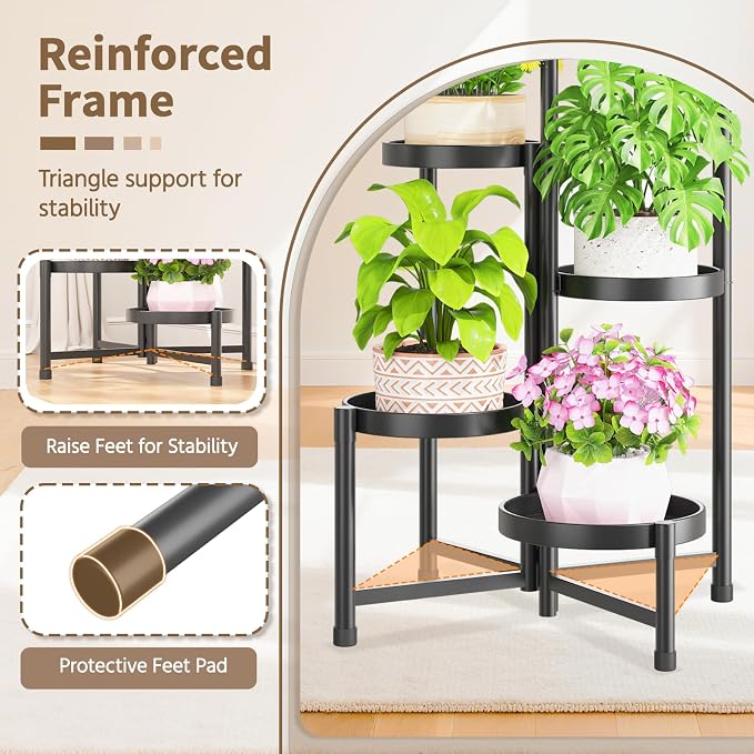LASZOLA 5 Tiered Folding Tall Plant Stand Indoor - Image 4