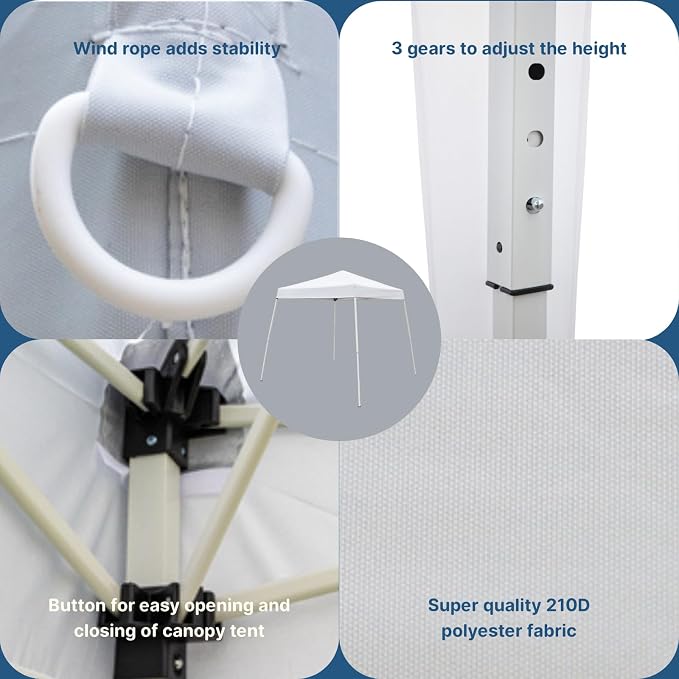 Outvita Canopy 7.8x7.8' Pop Up Commercial Instant Gazebo Tent, Waterproof & UV - Image 2
