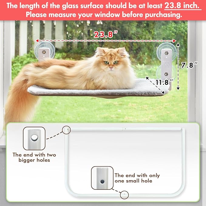 AMOSIJOY Cordless Cat Window Perch, Cat Hammock - Image 2