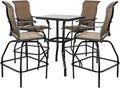 LEVELEVE Patio Bar Set 5pcs Swivel Bar Stools Outdoor Bistro Textilene by Enjoyyourlife