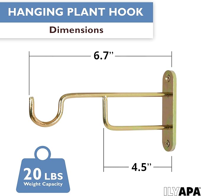 Ilyapa 3 Pack Metal Wall Plant Hangers - Image 2