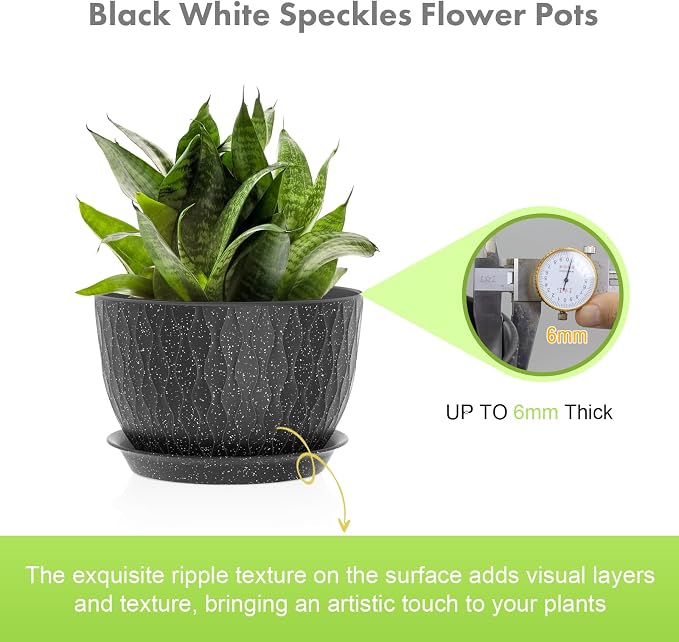 12/10/9 inch Large Flower Pots, 3 Set Big Plant Pots - Image 3