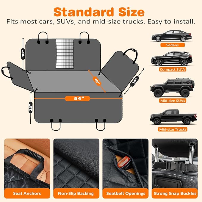 URPOWER 5 in 1 Dog Car Seat Cover - Image 6