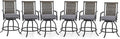 PHI VILLA Outdoor Swivel Bar Stools Set of 6, Rattan Backrest and Wood-Like by PHIVILLAThepioneerofcomfortablehouseholdsupplies