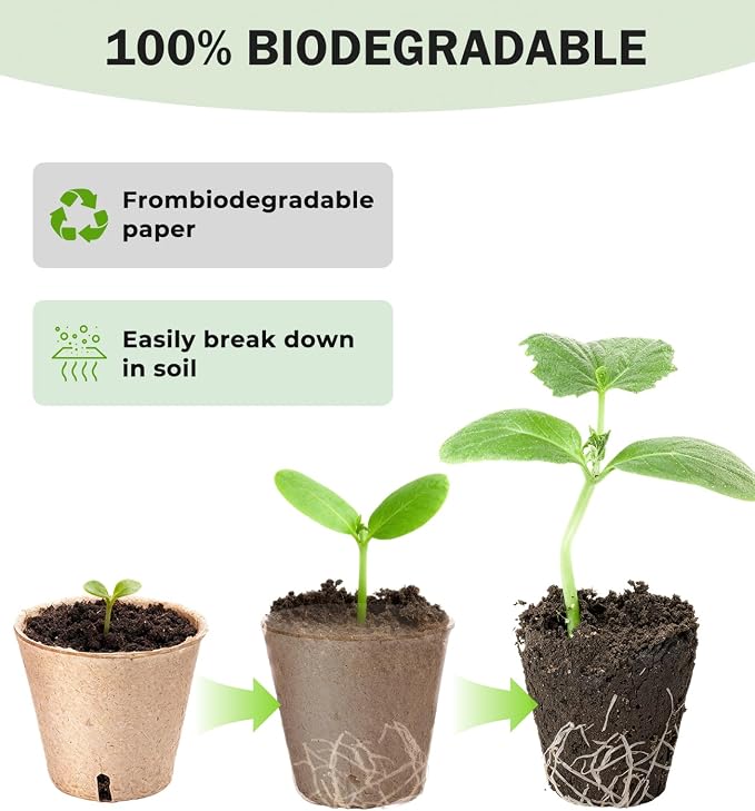 homenote Peat Pots, 3.15/4 Inch 120 Pcs Seed Starting Pots - Image 7