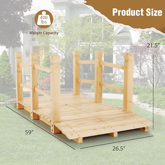 Giantex 5 ft Garden Bridge - Image 4