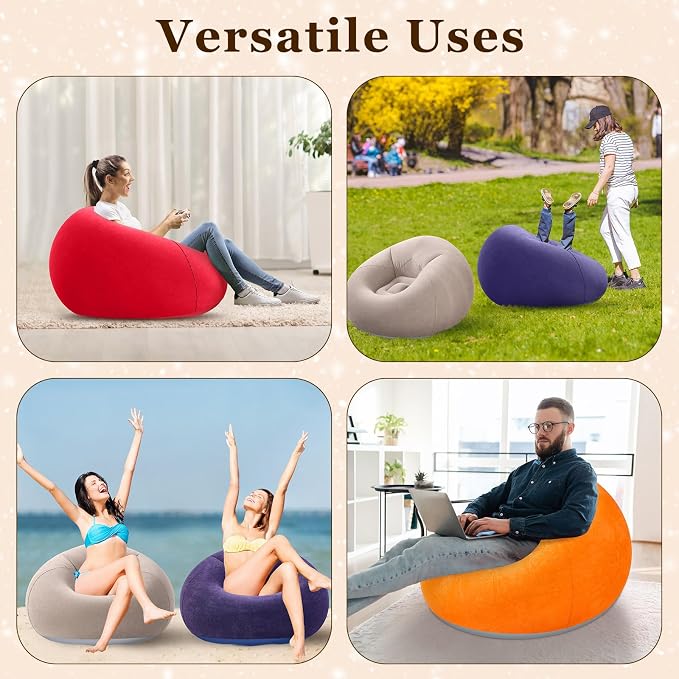 Realspring Inflatable Bean Bag Chairs Outdoor Blow up Camping Chairs Inflatable - Image 7