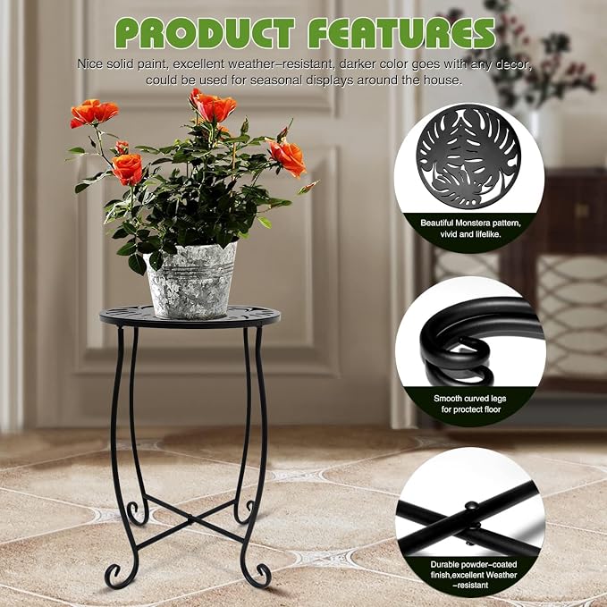 Small Side Tables for Small Space, 2 Pack Metal Outdoor Indoor Side Table - Image 4