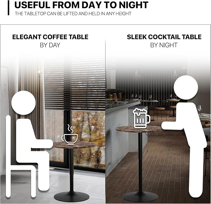 MoNiBloom Round Cocktail Bar Table - Image 7