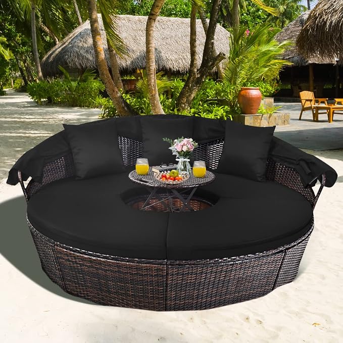 COSTWAY Patio Round Daybed - Image 6