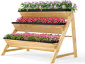 HAPPYGRILL 3-Tier Wooden Raised Garden Bed, Elevated Planter Box Kit by HAPPYGRILL