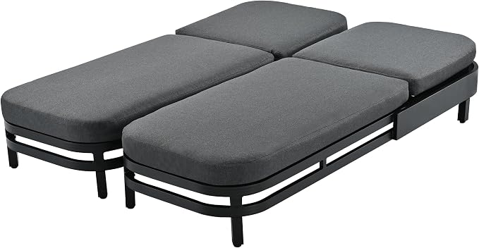 LUMISOL Outdoor Lounge Chair Set of 2, Modern Aluminum Chaise Loungers - Image 8