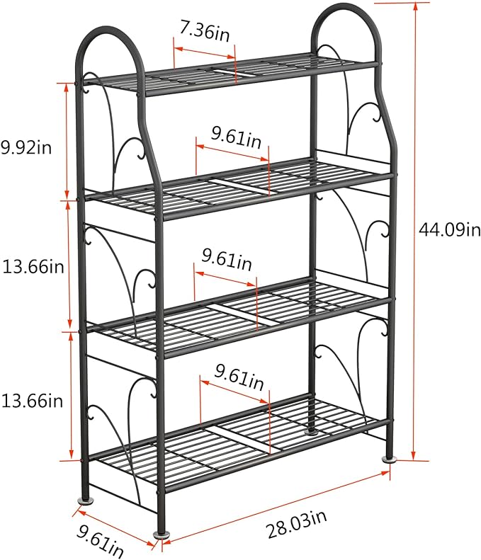 SORCEDAS Plant Stand Indoor Outdoor Plant Shelf 4 Tier Metal Corner Flower - Image 5