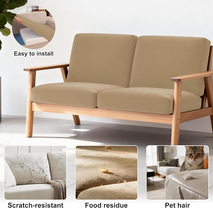 4Pcs Patio Stretch Cushion Covers, Outdoor Sofa Replacement Cover Slipcovers - Image 4