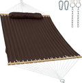 2 Person 12FT Hammocks for Outside, Double Quilted Fabric Outdoor Hammock by GafeteOutdoorLiving