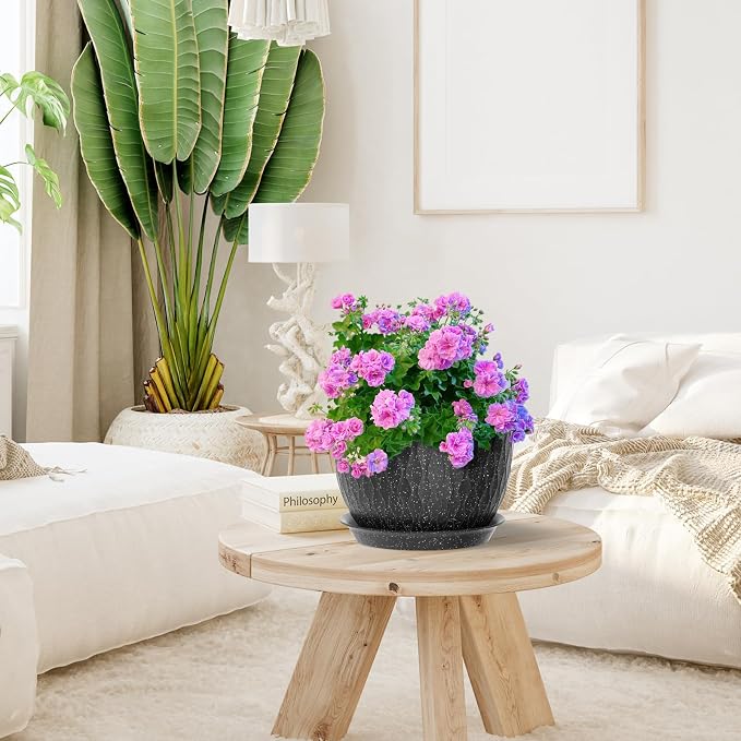 12/10/9 inch Large Flower Pots, 3 Set Big Plant Pots - Image 5
