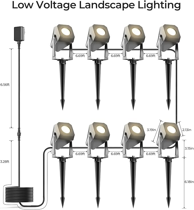Outdoor Landscape Lighting, 8 Pack Outdoor Spotlights, LED Landscape Lights - Image 2