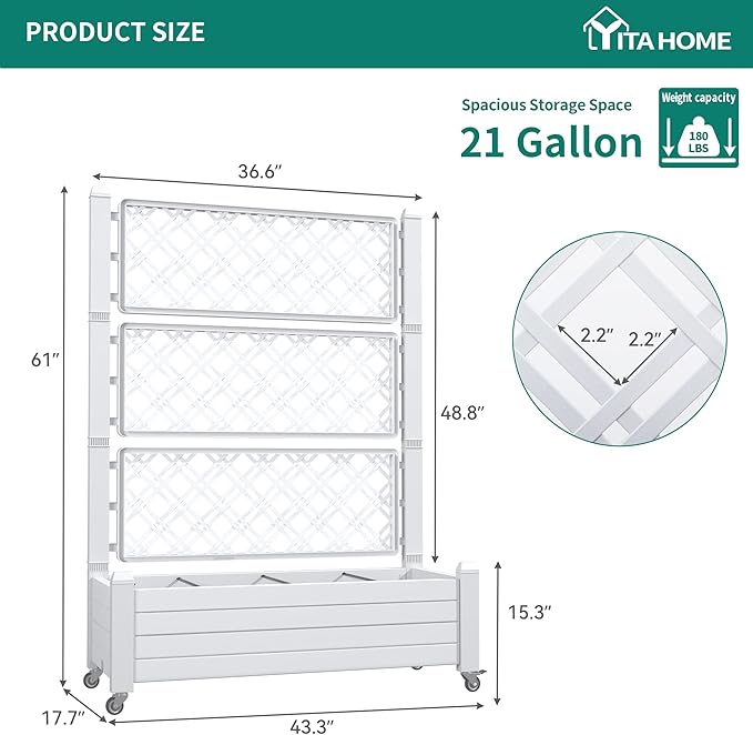 YITAHOME 3.6x1.5x5 FT Planter Box Trellis - Image 8